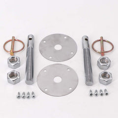 KIPA chrome flip-over ring pins ready for rapid, secure hood closure.