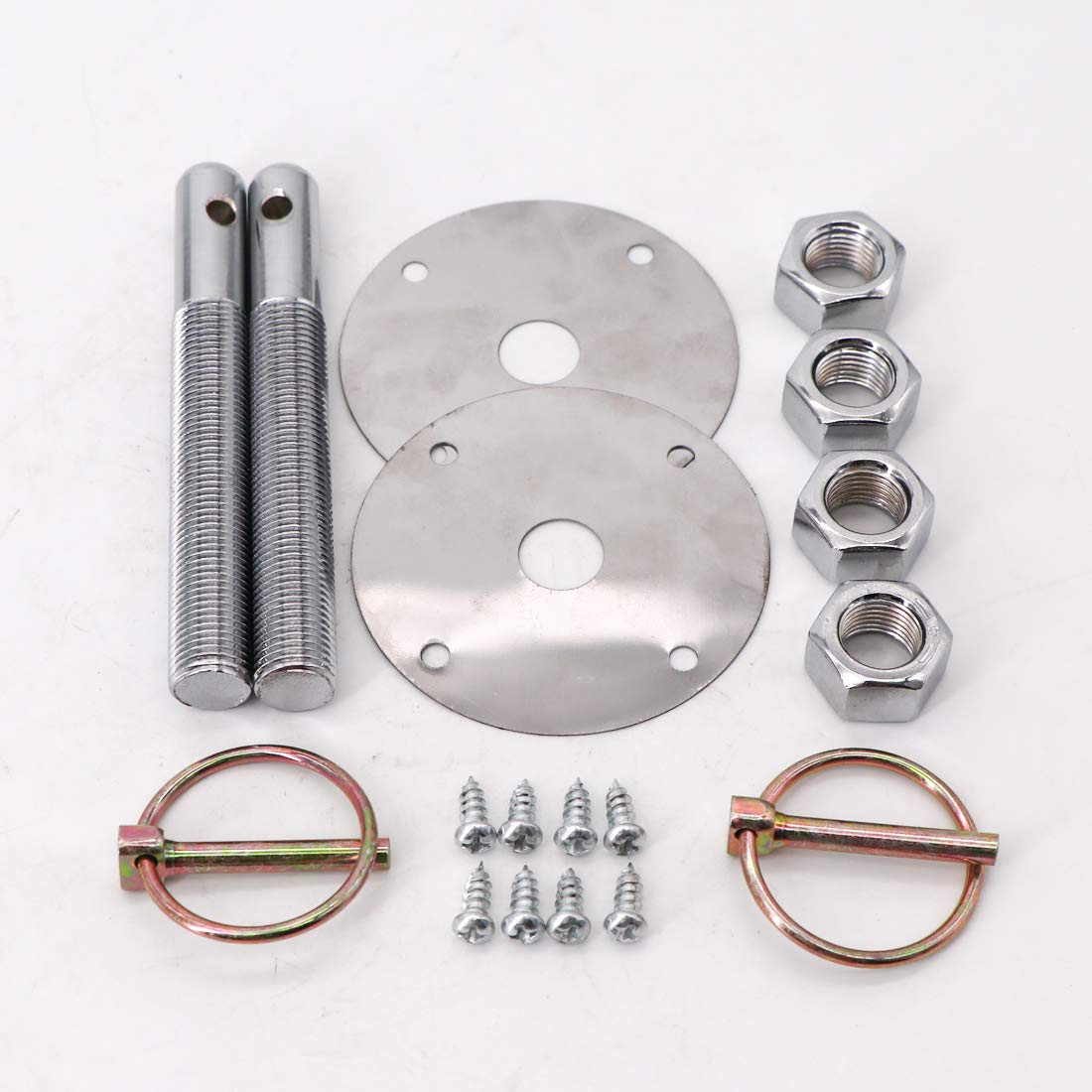 KIPA hood pin set kit includes all hardware for easy assembly.
