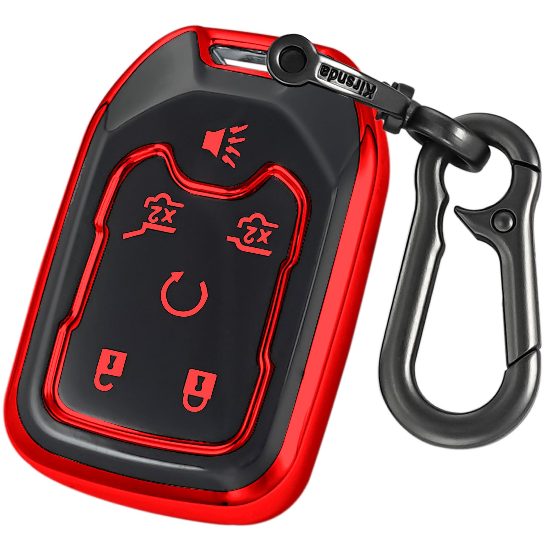 Kirsnda Chevy 6-button fob red cover protects your key from scratches
