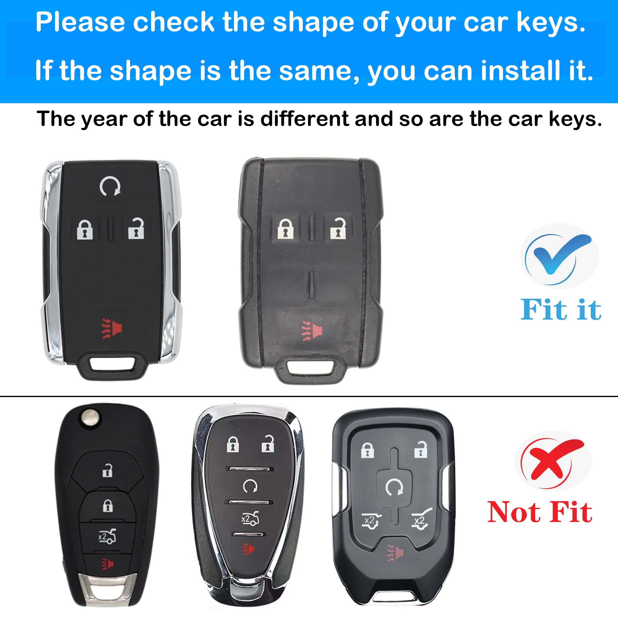 Kirsnda red key cover on Chevy/GMC, side view showing slim profile and secure fit.