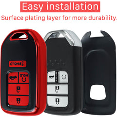 Kirsnda key case fits Honda Civic, Accord, CR-V, HR-V for seamless compatibility.