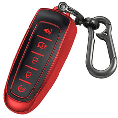 Kirsnda Ford key fob cover red close-up highlighting scratch-resistant TPU protection.