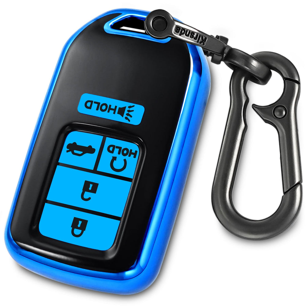 Kirsnda Honda key fob blue 5-button cover protects the remote.