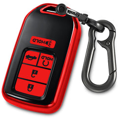 Kirsnda Honda key fob cover in red with 5-button layout protects against daily wear.