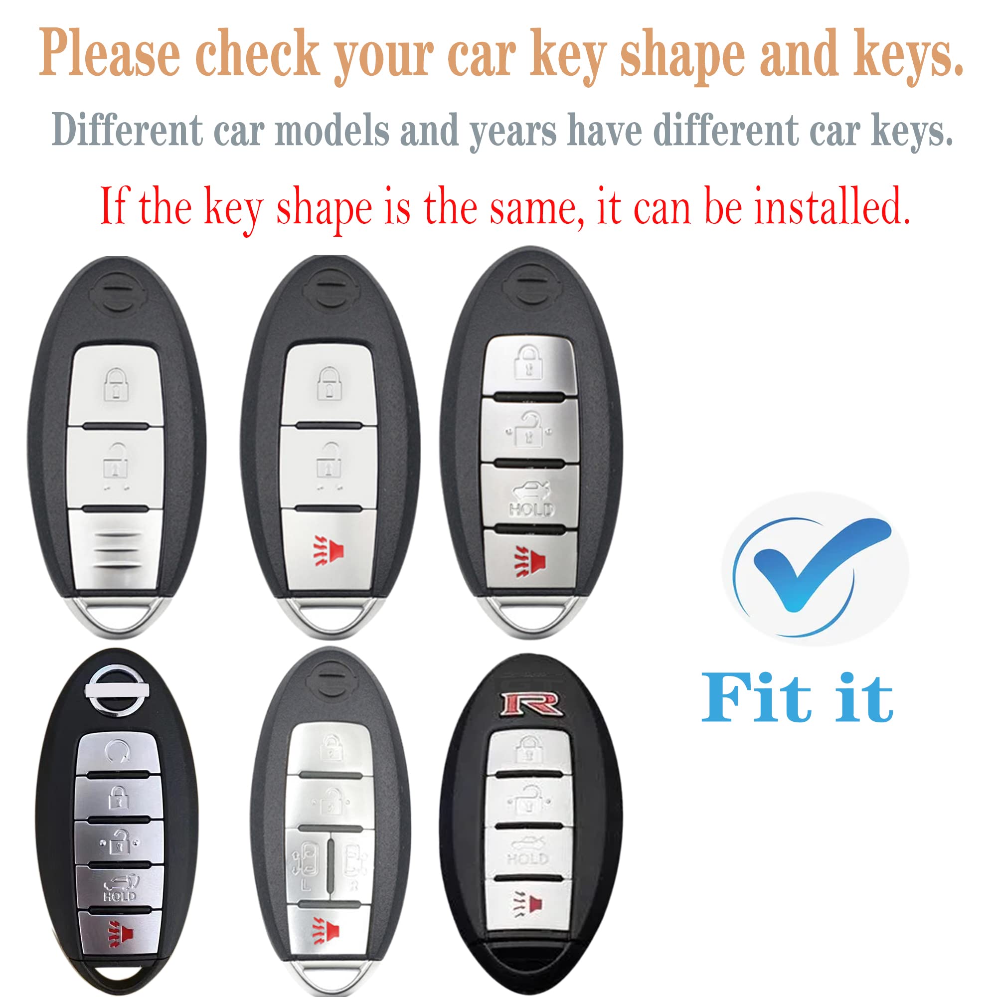 Kirsnda Nissan key fob cover side profile; slim TPU design preserves snug fit.