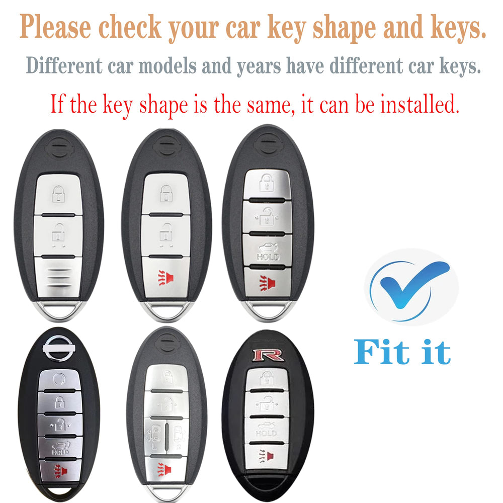 Kirsnda Nissan key fob cover side profile; slim TPU design preserves snug fit.