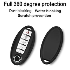 Kirsnda Nissan key fob cover close-up; transparent surface keeps buttons visible.