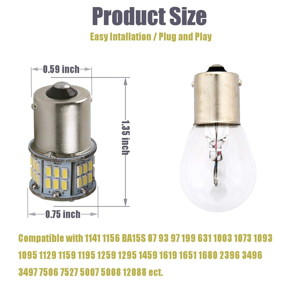 KISLED 54 SMD 3014 high brightness bulbs illuminate interiors clearly.