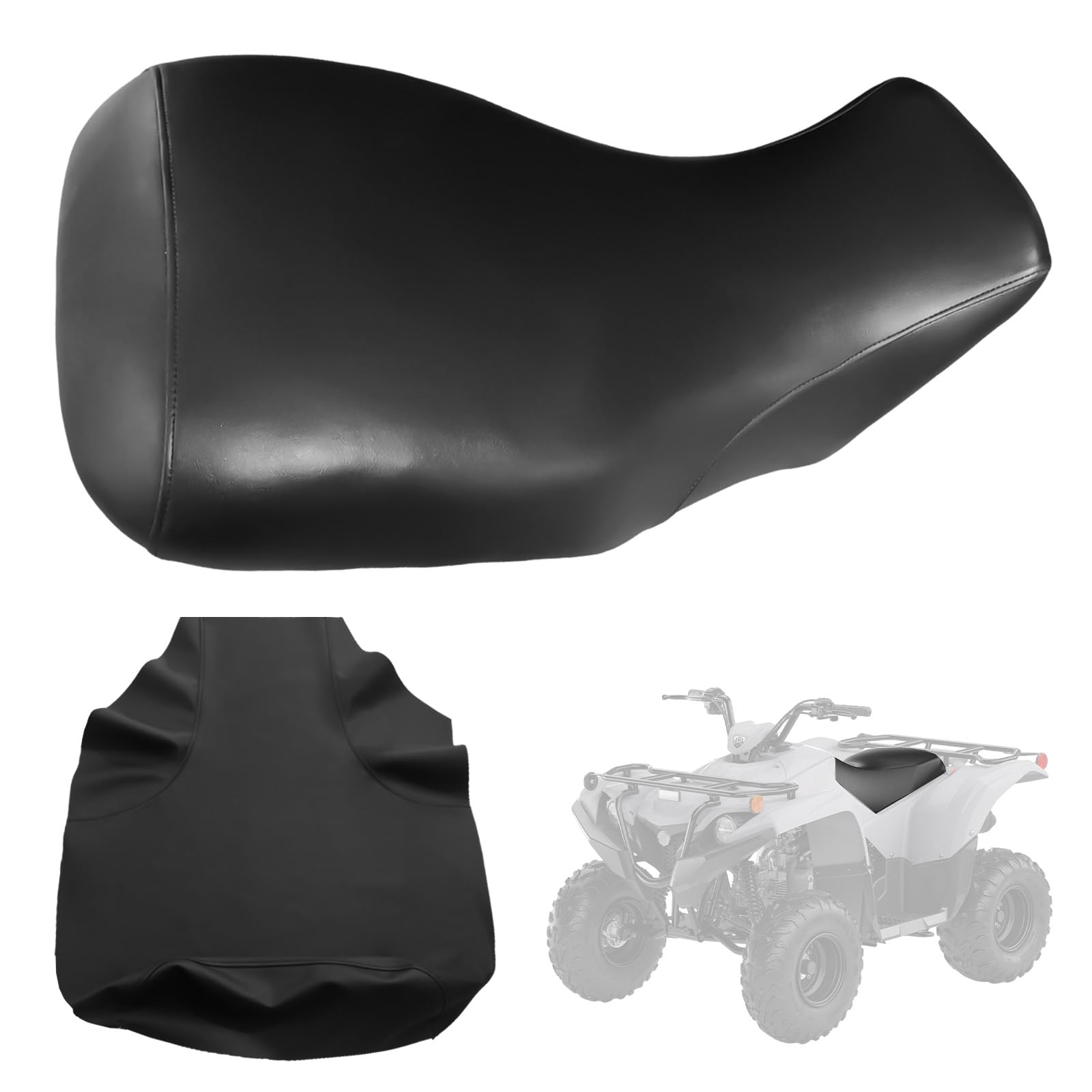 Kistrba ATV seat cover replacement for Big Bear 400 front view showing a seamless fit
