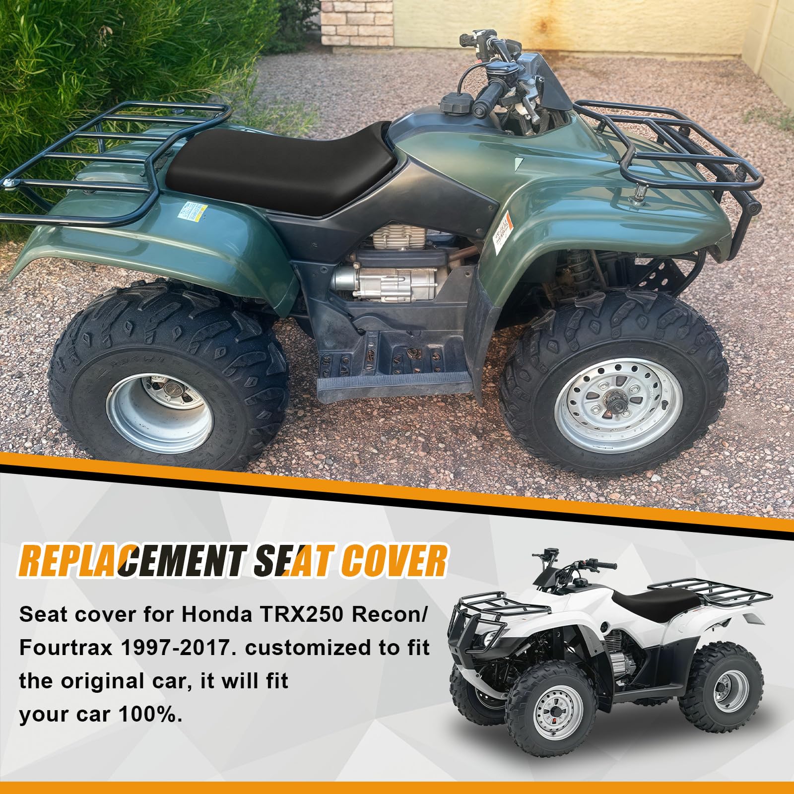 Kistrba tear-resistant leather seat cover protects against wear during rugged ATV rides.