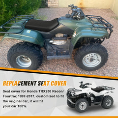 Kistrba tear-resistant leather seat cover protects against wear during rugged ATV rides.
