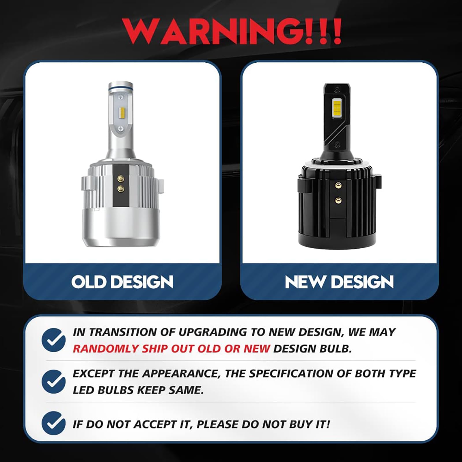 KITOCARTOP LED headlight 6000K cool white glow