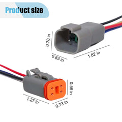 KITUREK 4-pin DT connector side view highlighting snap-fit reliability for quick maintenance.