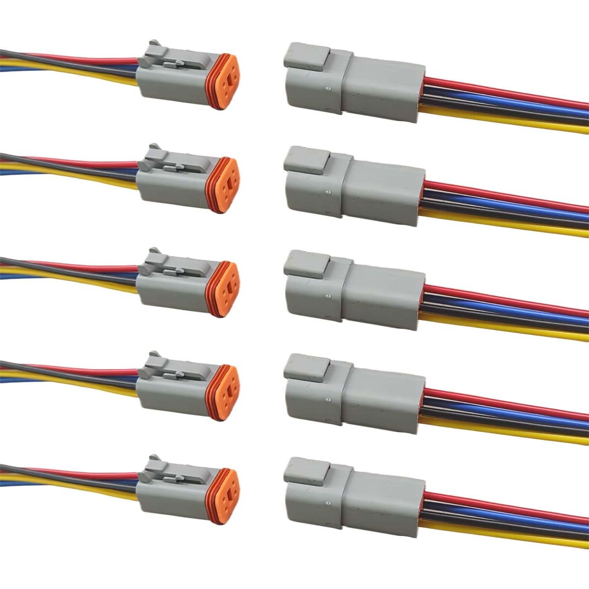 KITUREK 4-pin DT connector top view shows rugged PA66 housing for harsh environments.