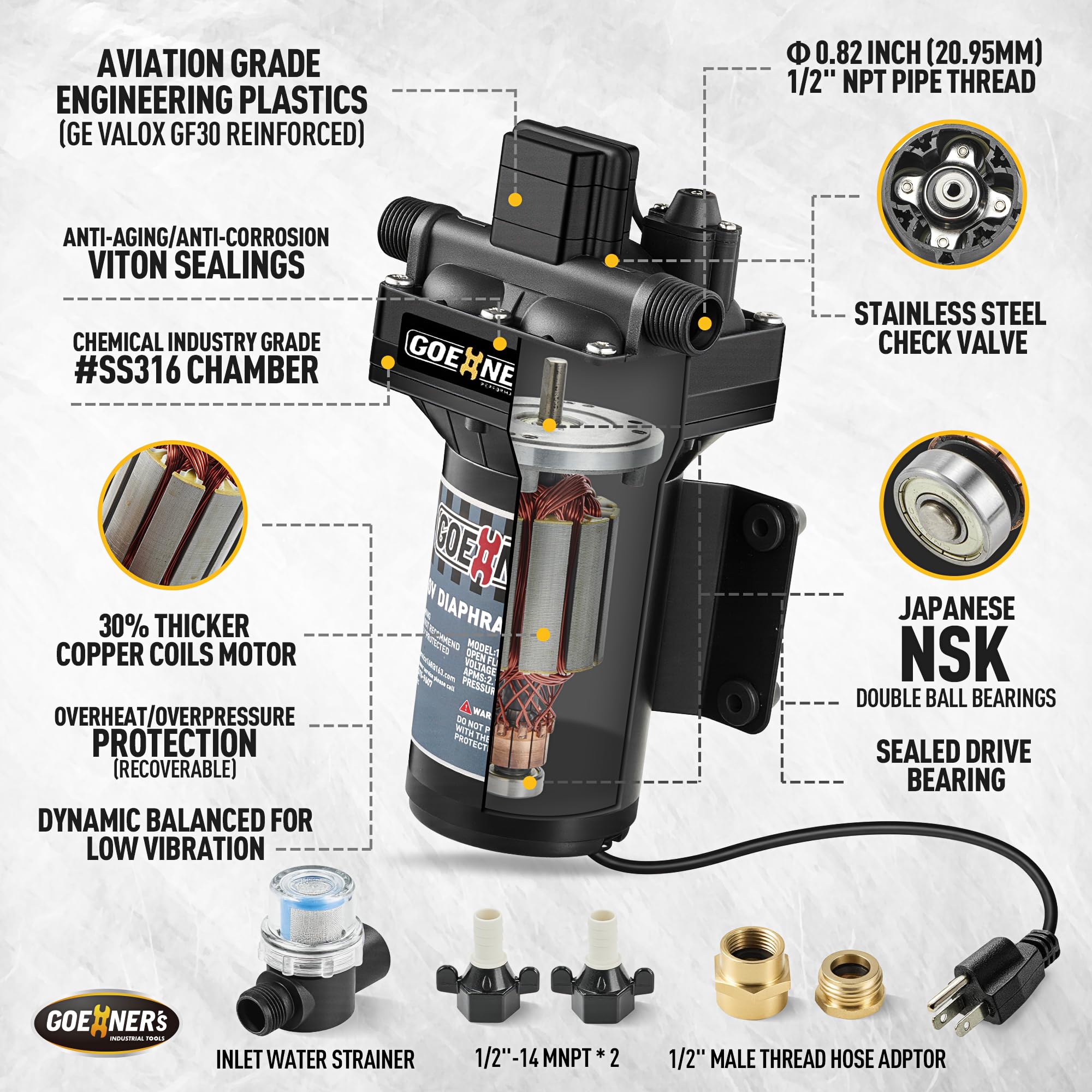 Kitvance auto stop-start mechanism enables hands-free pumping.