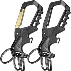 Kivssi heavy-duty keychain with carabiner clip for secure on-the-go key carrying.