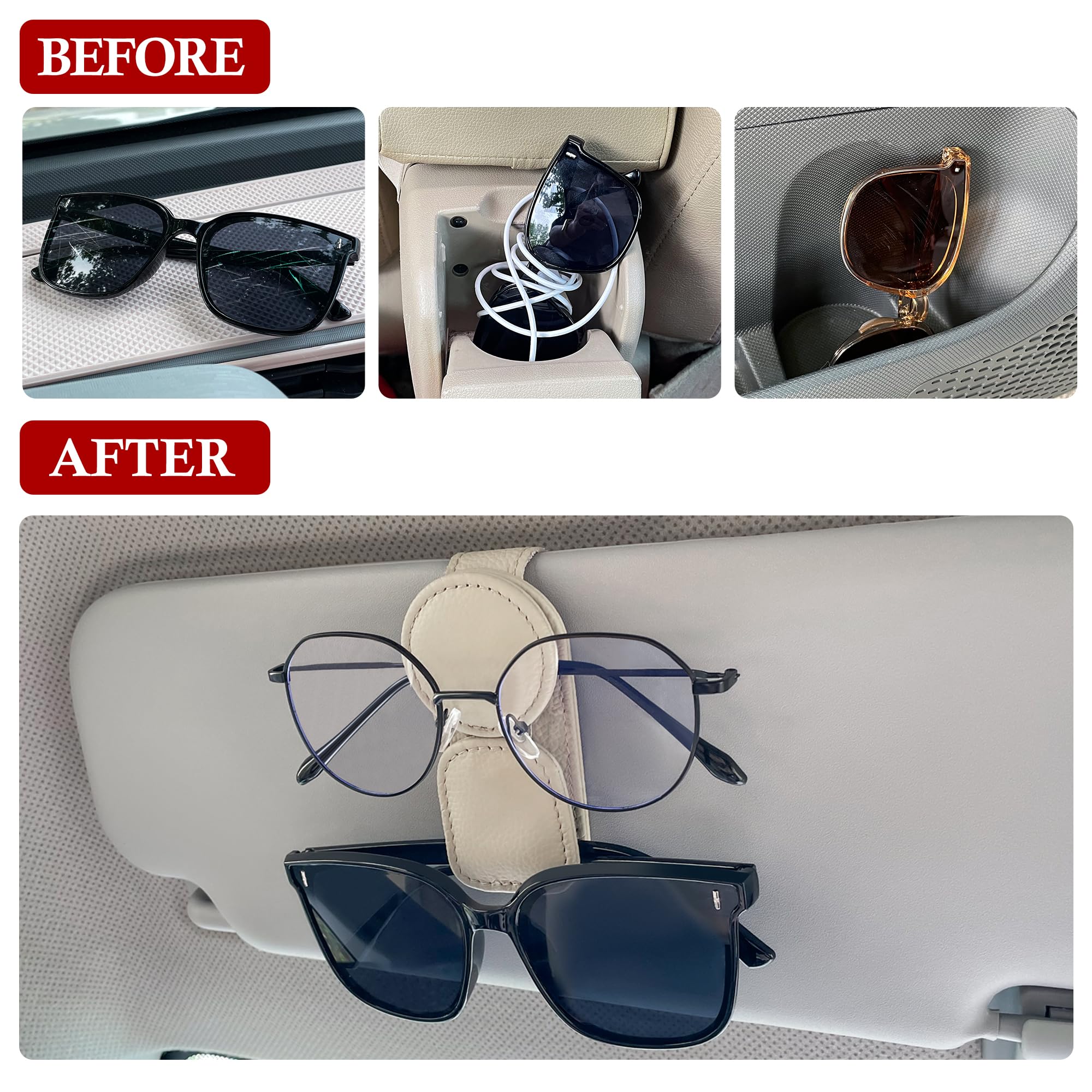 KIWEN leather wrap design protects glasses and visor with a premium look.