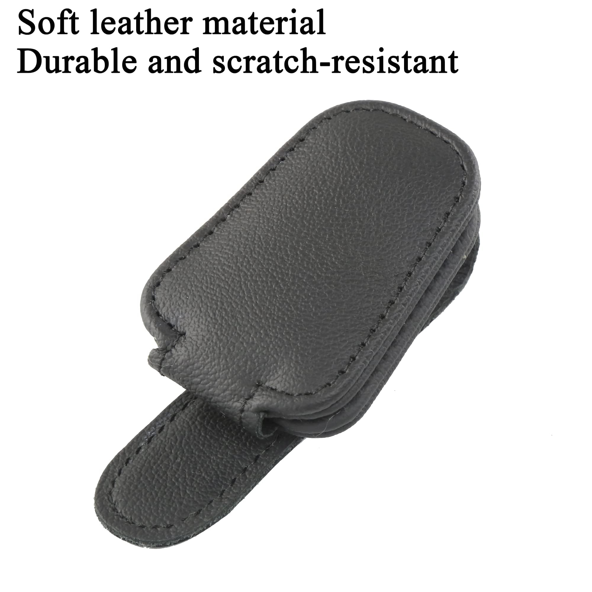 KIWEN clip close-up showing leather wrap and magnetic fastener
