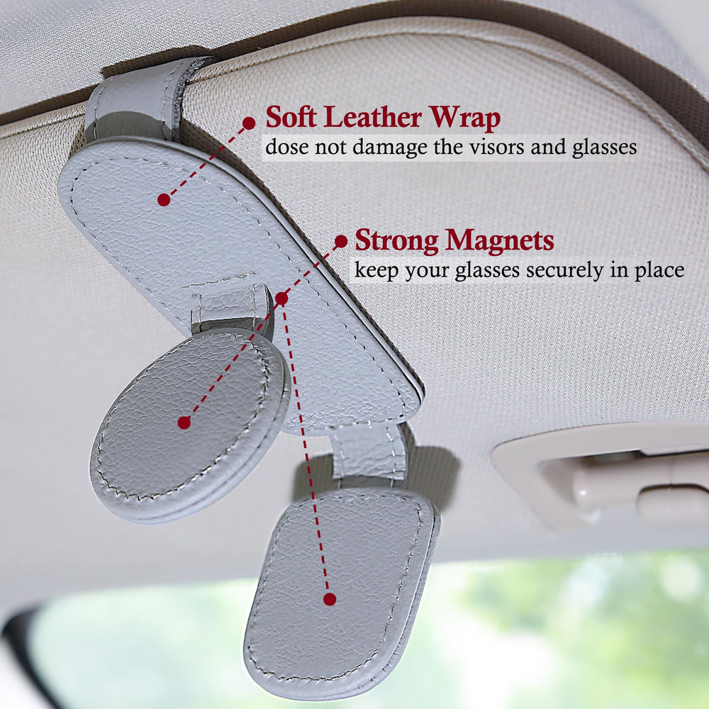 Holds two pairs of glasses for quick access and organization.