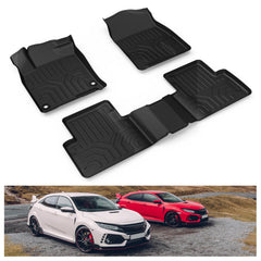 Kiwi Master Civic floor mats front view showing precise fit and all-weather protection