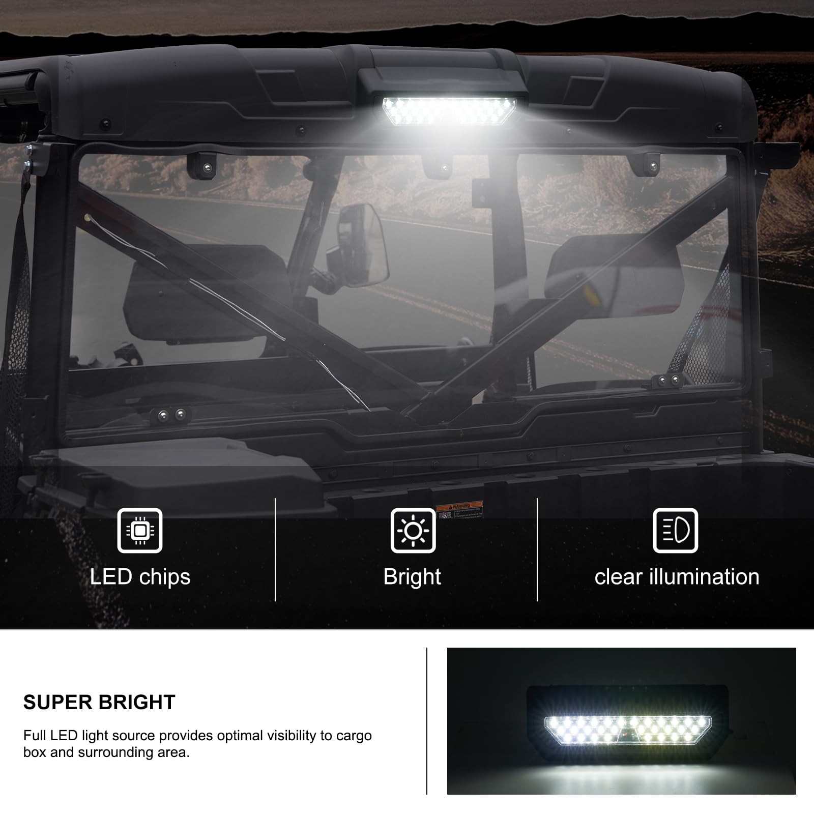 Kiwi Master full LED array provides bright rear lighting for safety and clarity