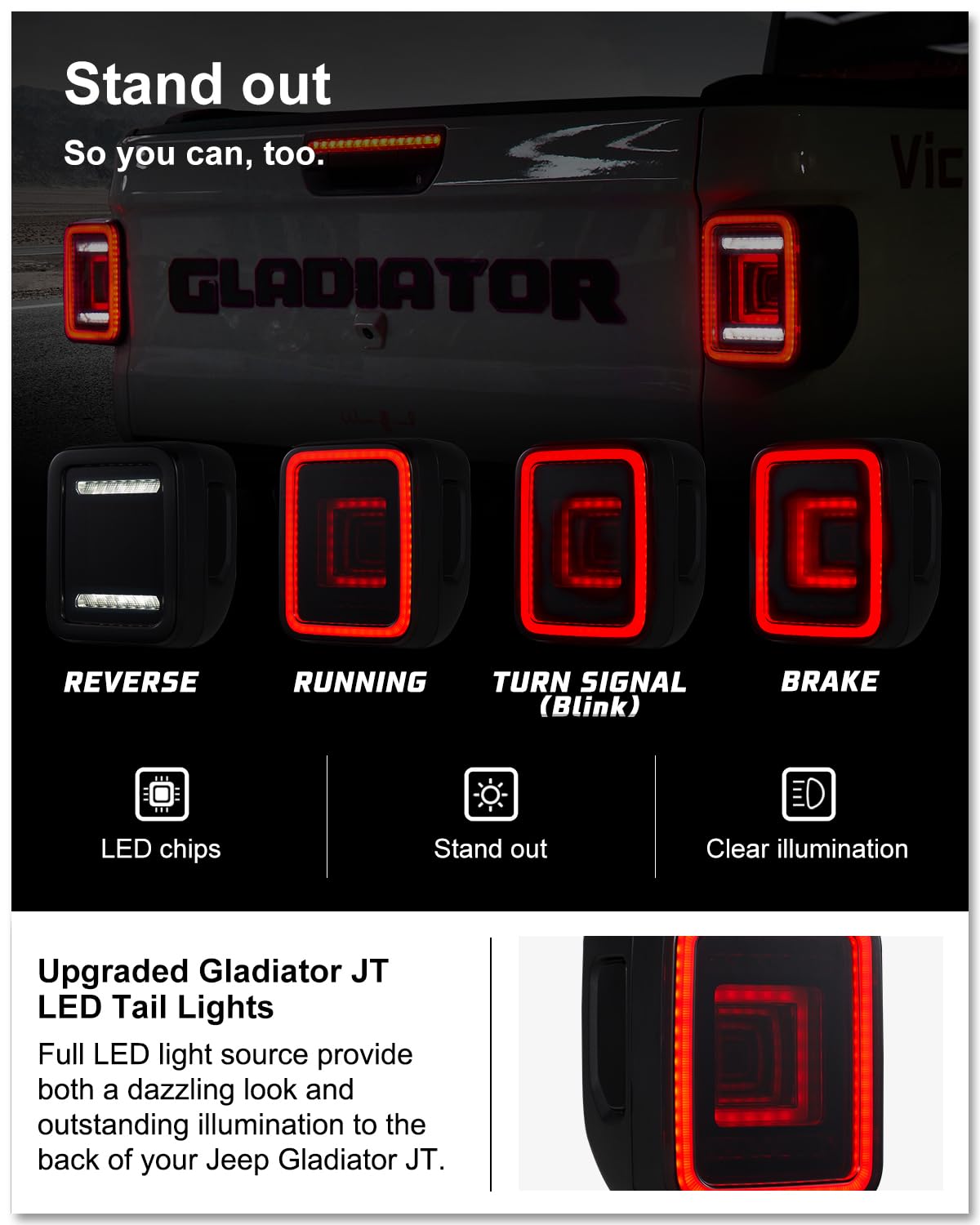 Kiwi Master plug and play tail light installation for Jeep Gladiator JT
