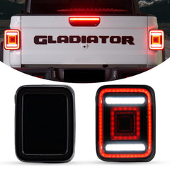 Kiwi Master smoked-lens LED tail light on Jeep Gladiator JT highlighting sportier rear style