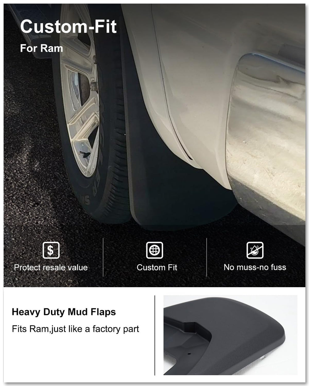 Kiwi Master mud flaps rear right reduce spray to rear passengers.
