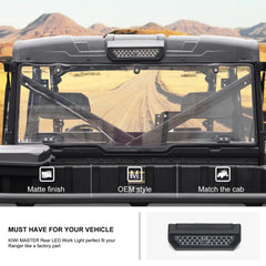 Kiwi Master rear LED light mounted on Ranger 1000 for improved cargo-area illumination