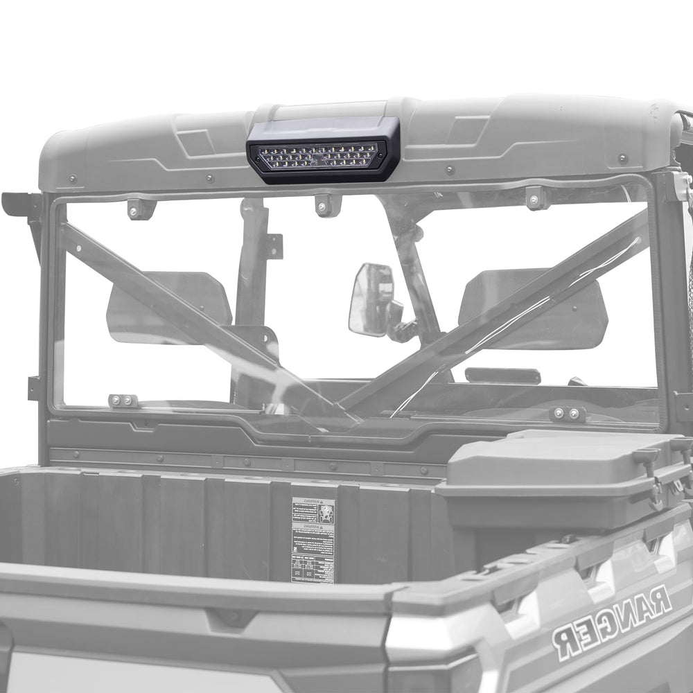 Kiwi Master rear LED light mounted on Polaris Ranger XP 1000 for enhanced rear visibility