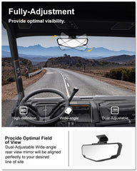 Kiwi Master rearview mirror for Polaris Ranger on rugged trails enhances awareness.