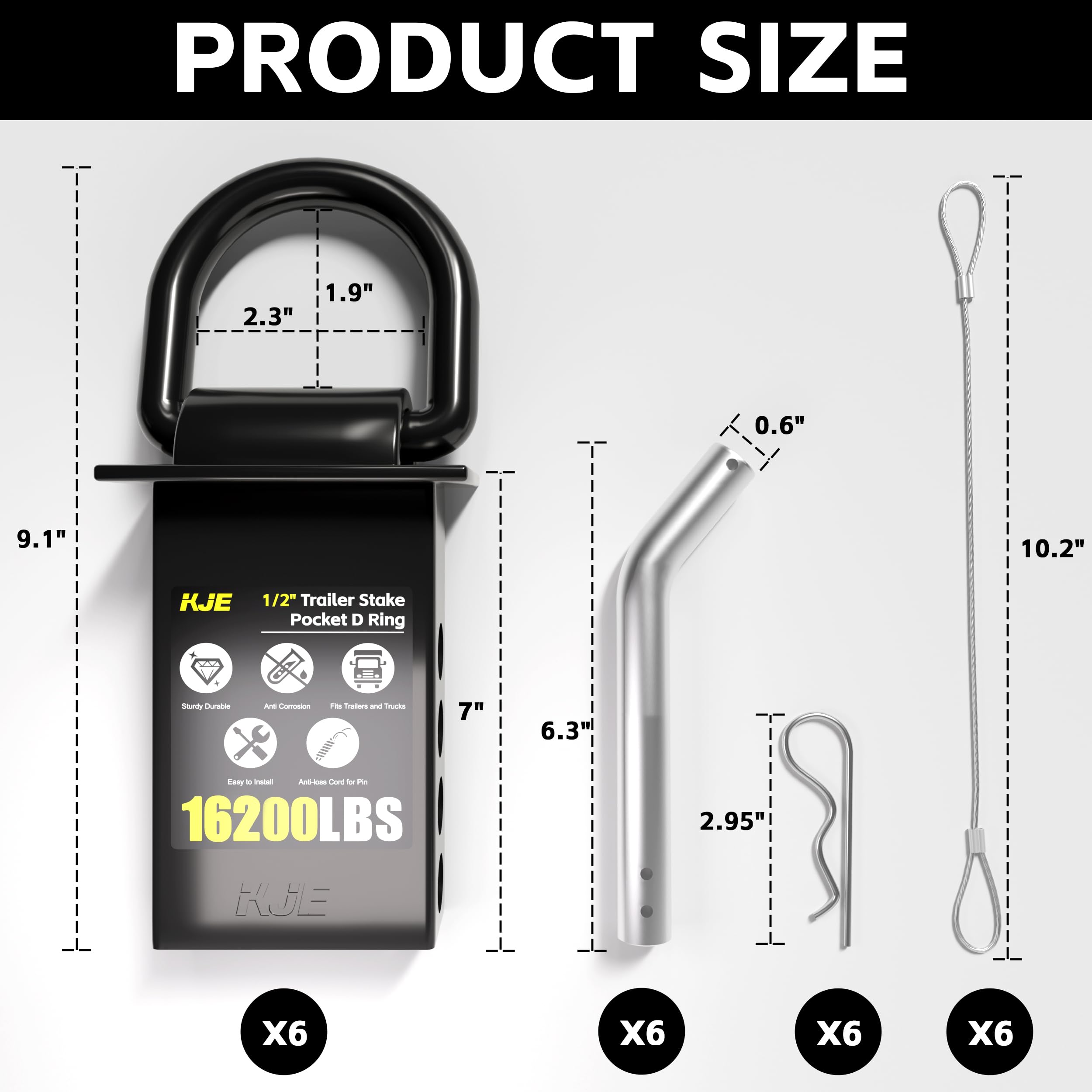 KJE heavy-duty D-ring demonstrates 5,400 lb working load limit during transit