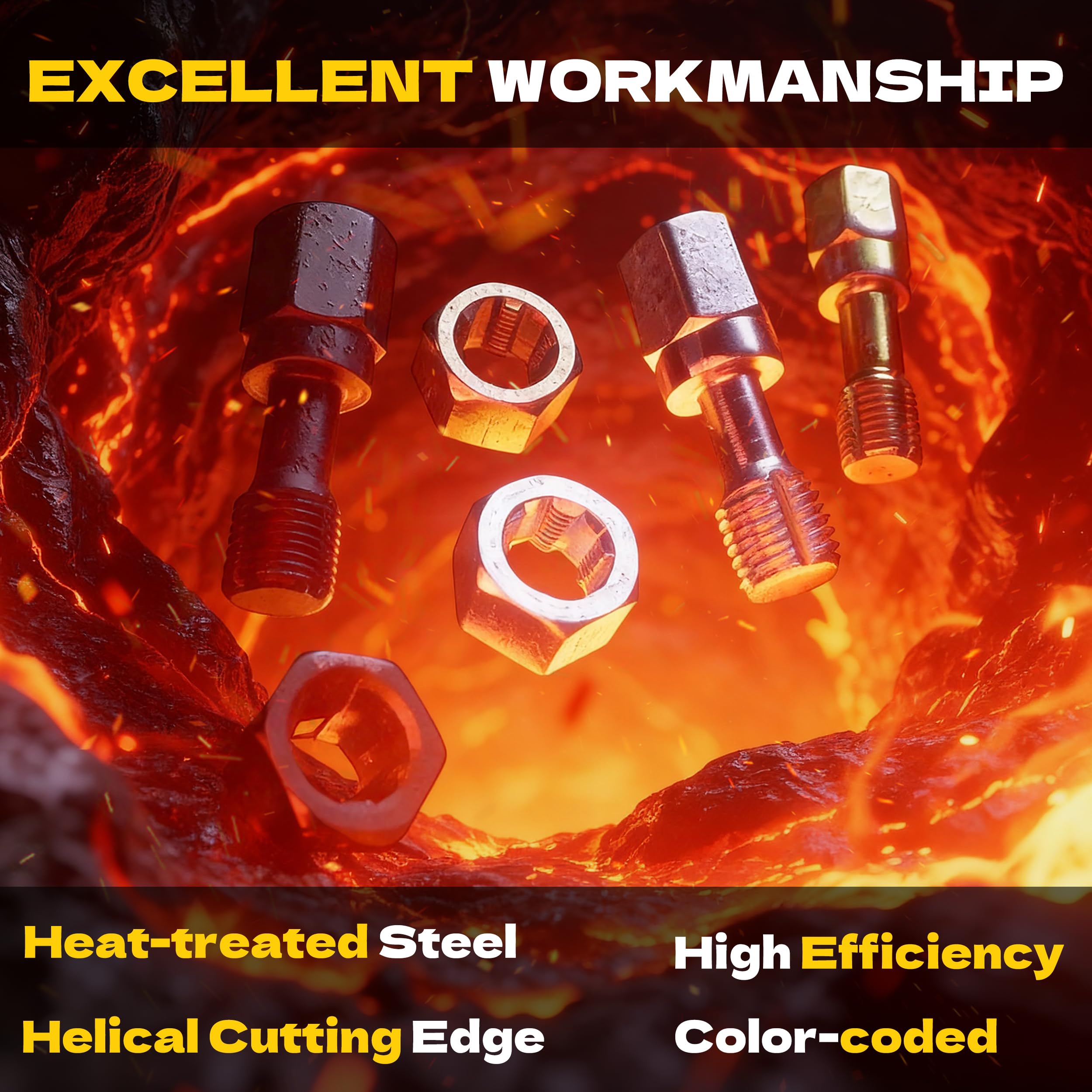 KJE 61Pcs pitch gauges demonstrate precise thread measurement.