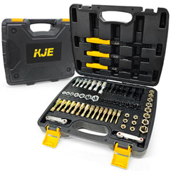 KJE 61Pcs thread restorer kit on display showing complete kit for fast repairs.