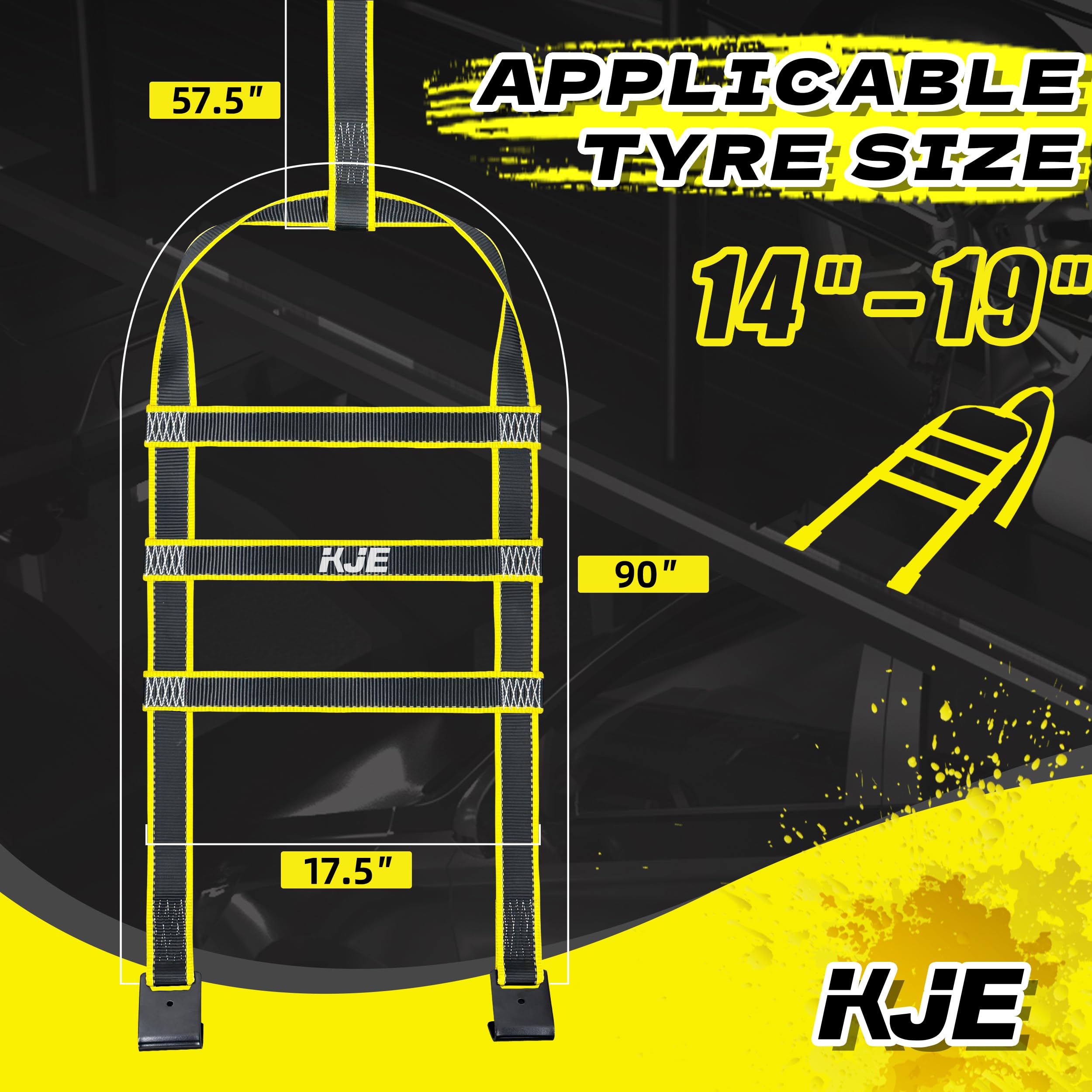 KJE Tow Dolly Straps have flat hooks for quick, secure attachment.