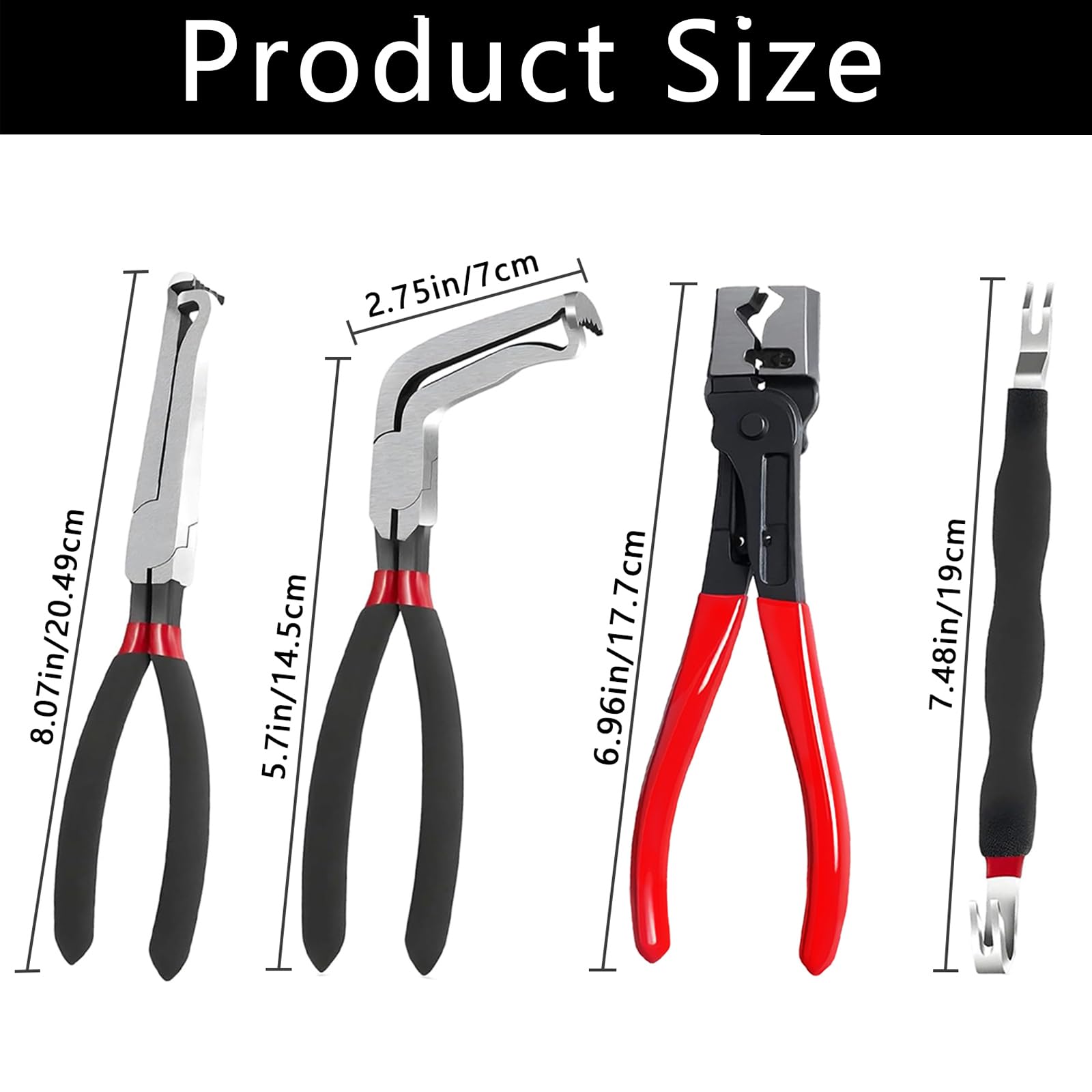 KJYIOY 60° angled disconnect pliers ideal for tight spaces in automotive wiring.