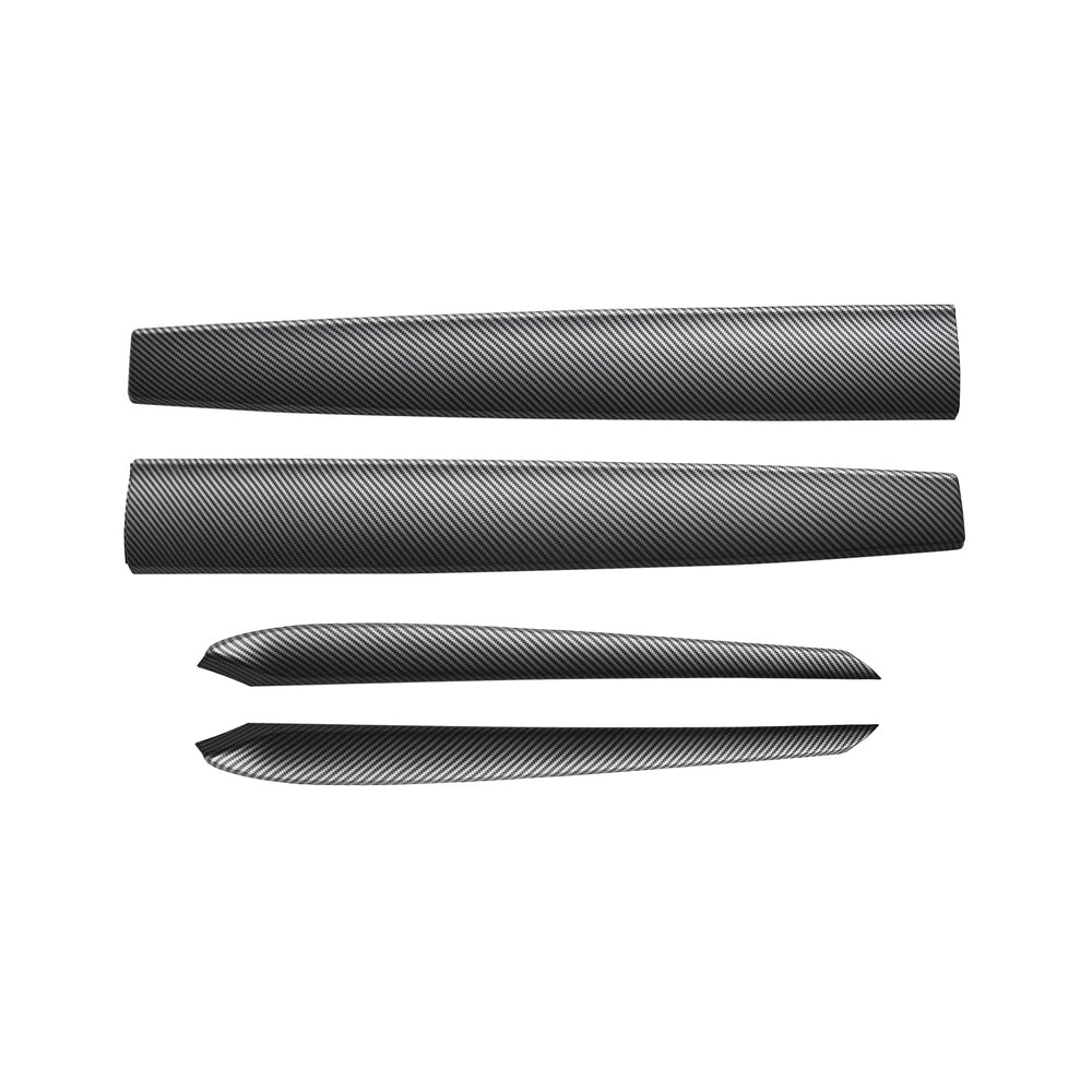 Carbon fiber style panels securely fit without damaging the surface.