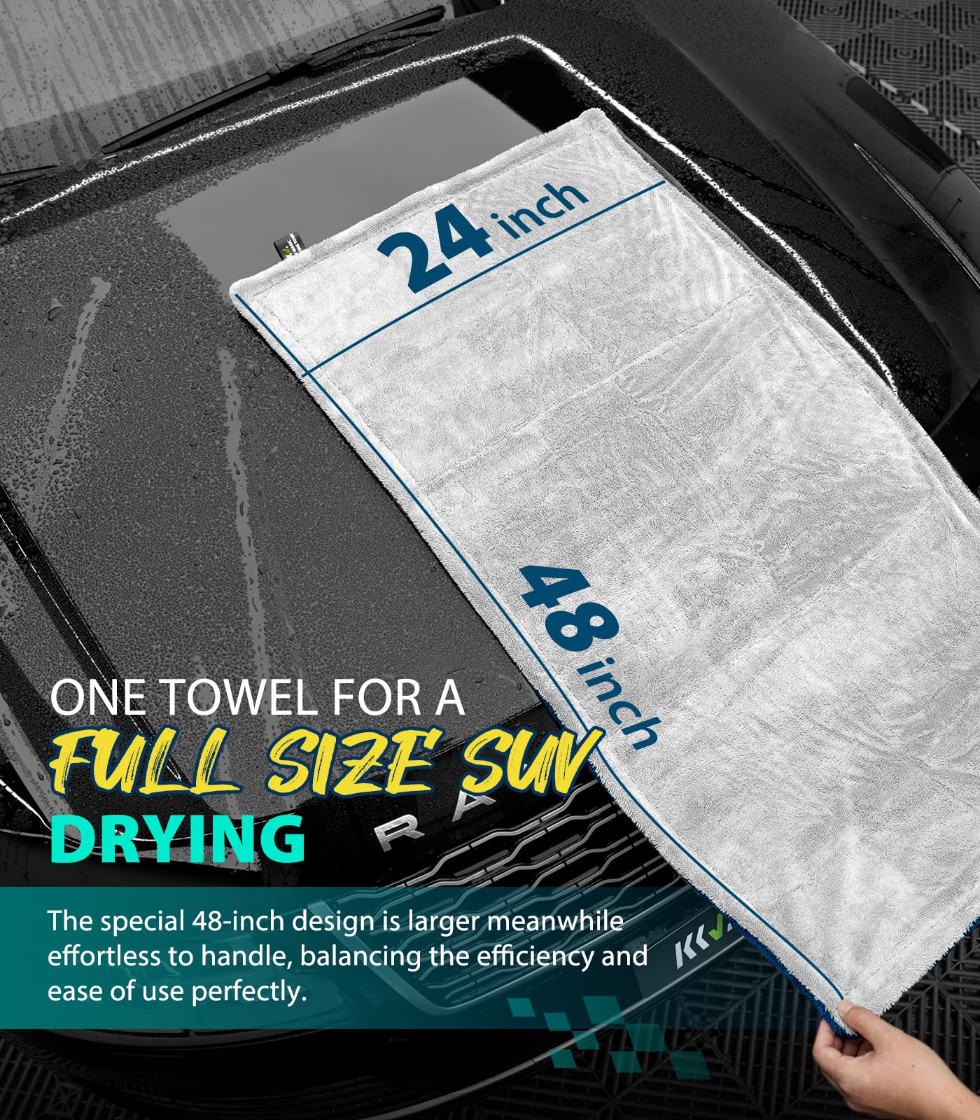KKV twisting yarn towel highlights 1400GSM absorption for superior water pickup.