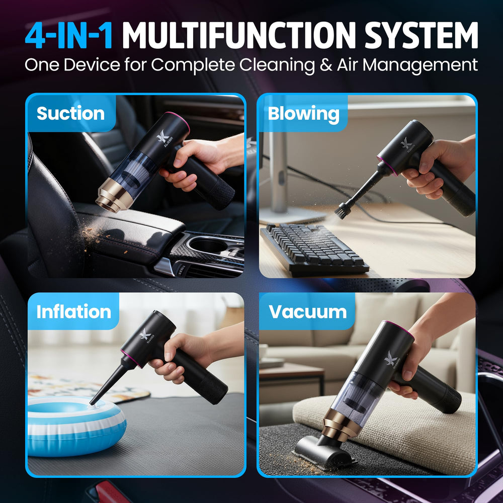 Klaasen portable mini vacuum in 7.5KPa quiet mode for daily use