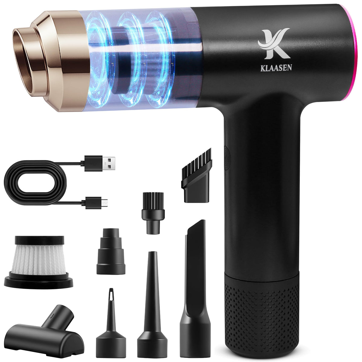 Klaasen portable mini vacuum ultralight design for effortless cleaning
