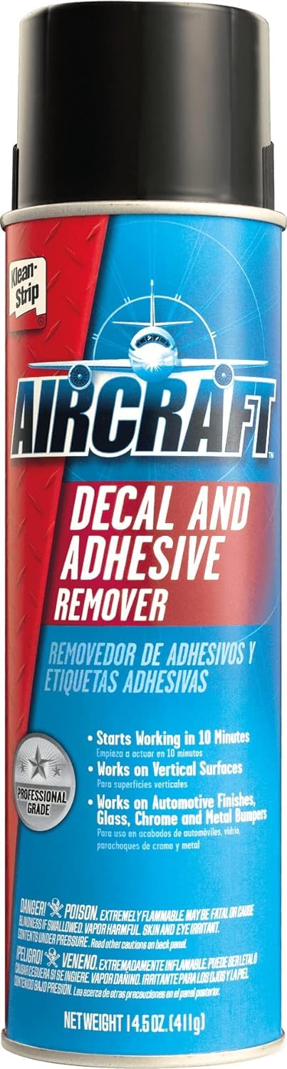 KLEAN-STRIP Aircraft Decal Remover can begins action quickly on decals