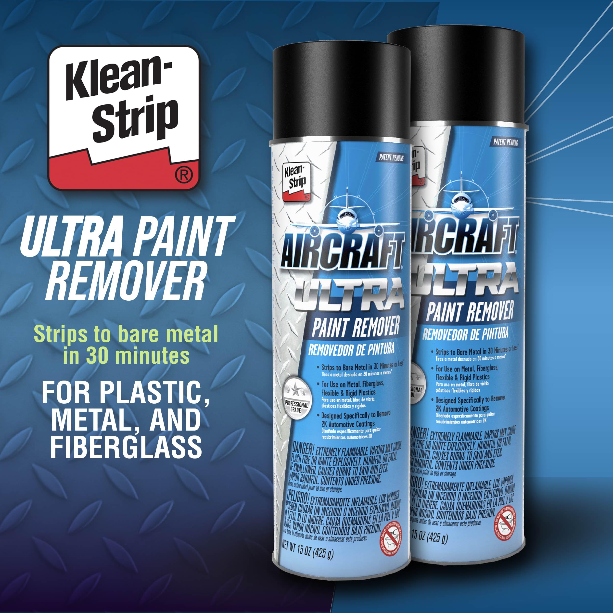 KLEAN-STRIP Aircraft Ultra tackles tough 2K coatings on metal, fiberglass, and plastics.