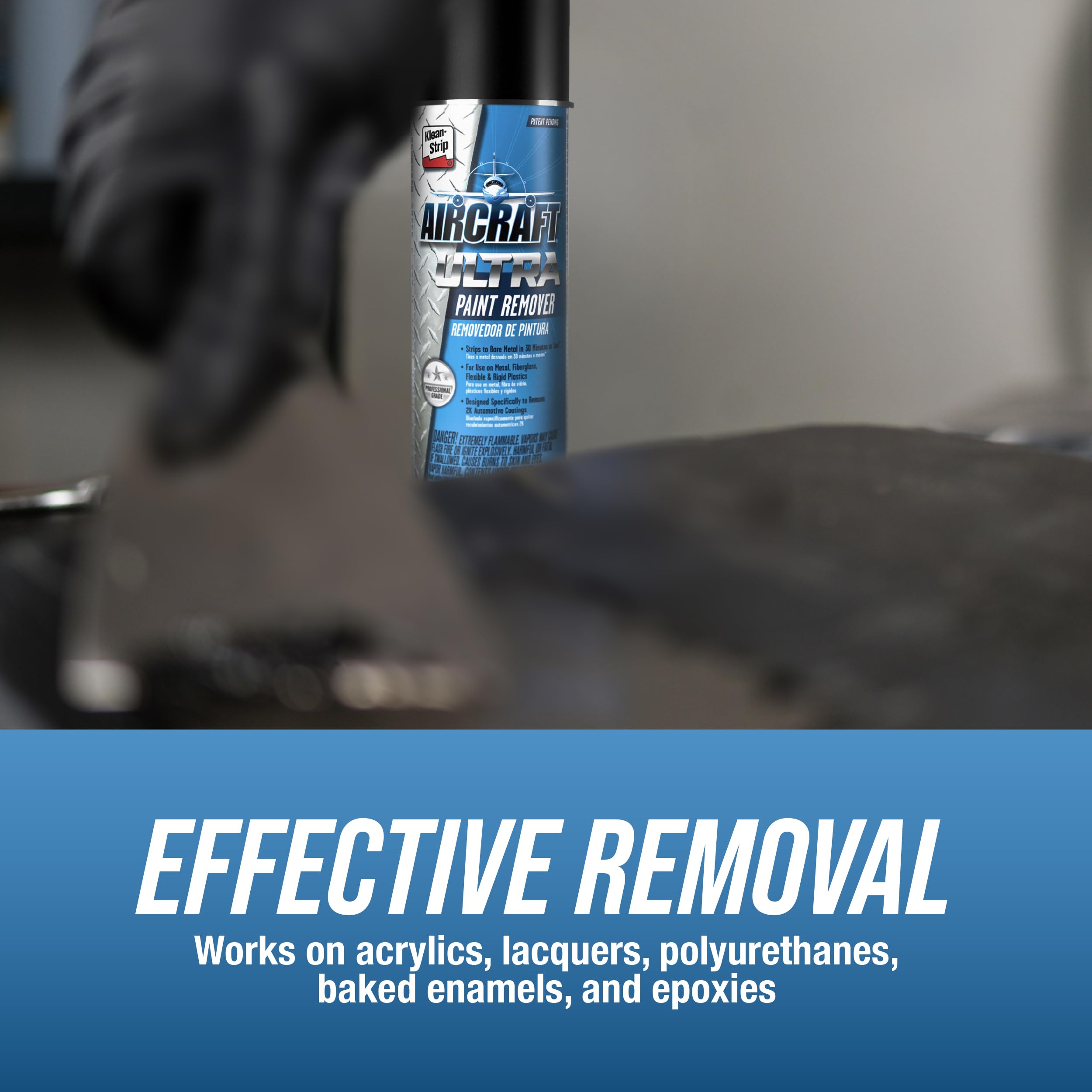 KLEAN-STRIP Aircraft Ultra clings to vertical surfaces for thorough removal.