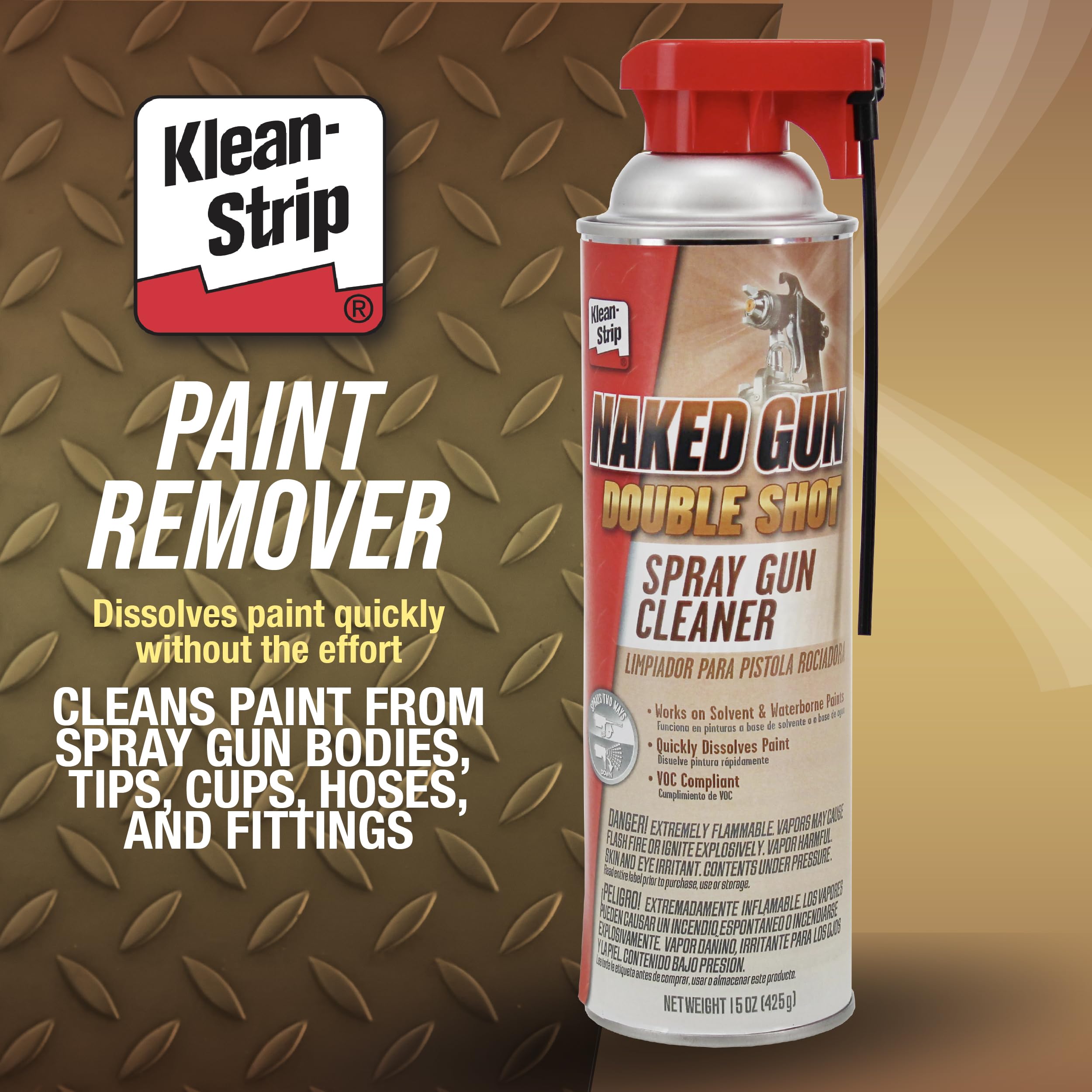 Spray gun body and tips being cleaned with Naked Gun cleaner