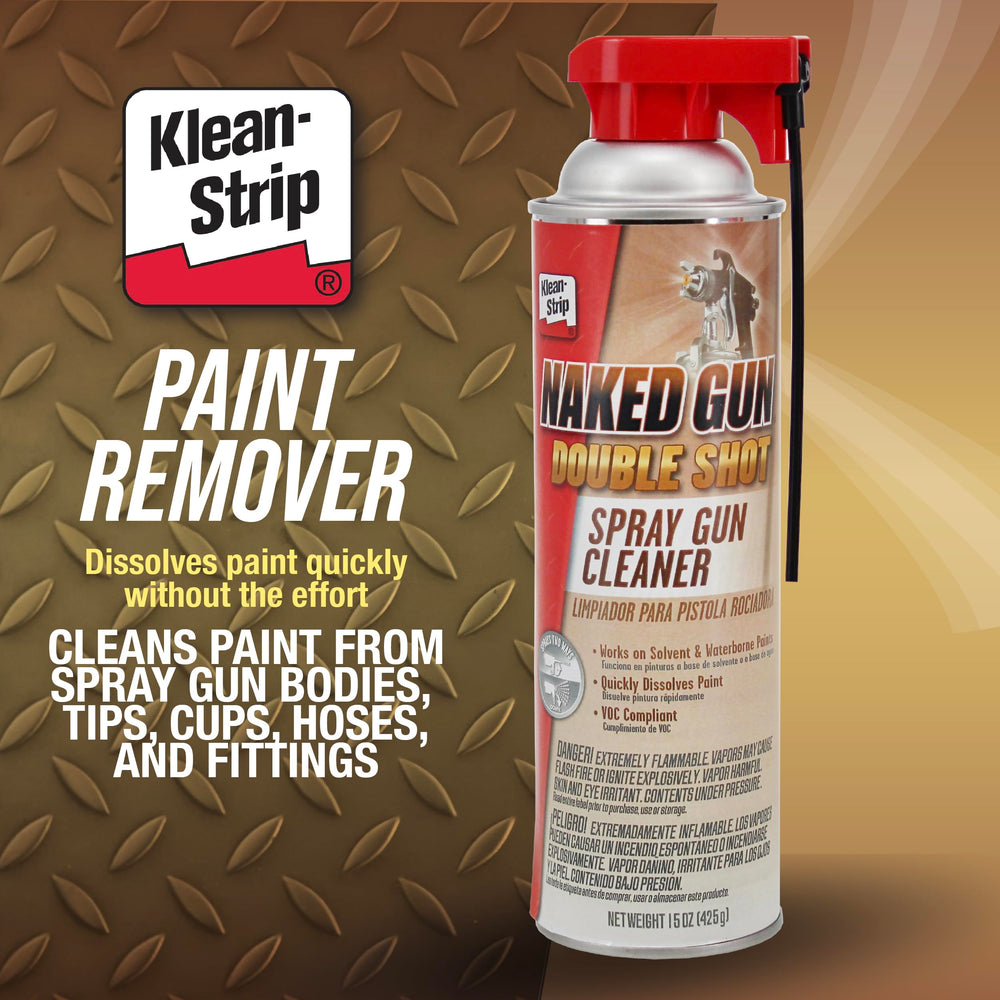 Spray gun body and tips being cleaned with Naked Gun cleaner