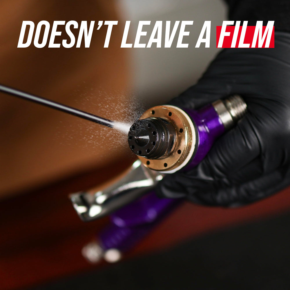 Residue-free performance of Naked Gun during spray gun cleanup