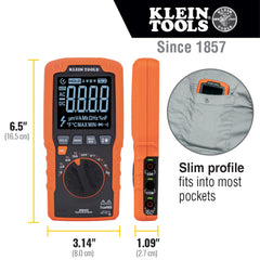 Klein Tools MM450 auto-ranging TRMS delivers precise measurements quickly.
