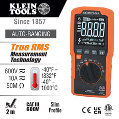 Klein Tools MM450 reverse-contrast display for easy reading in any light.
