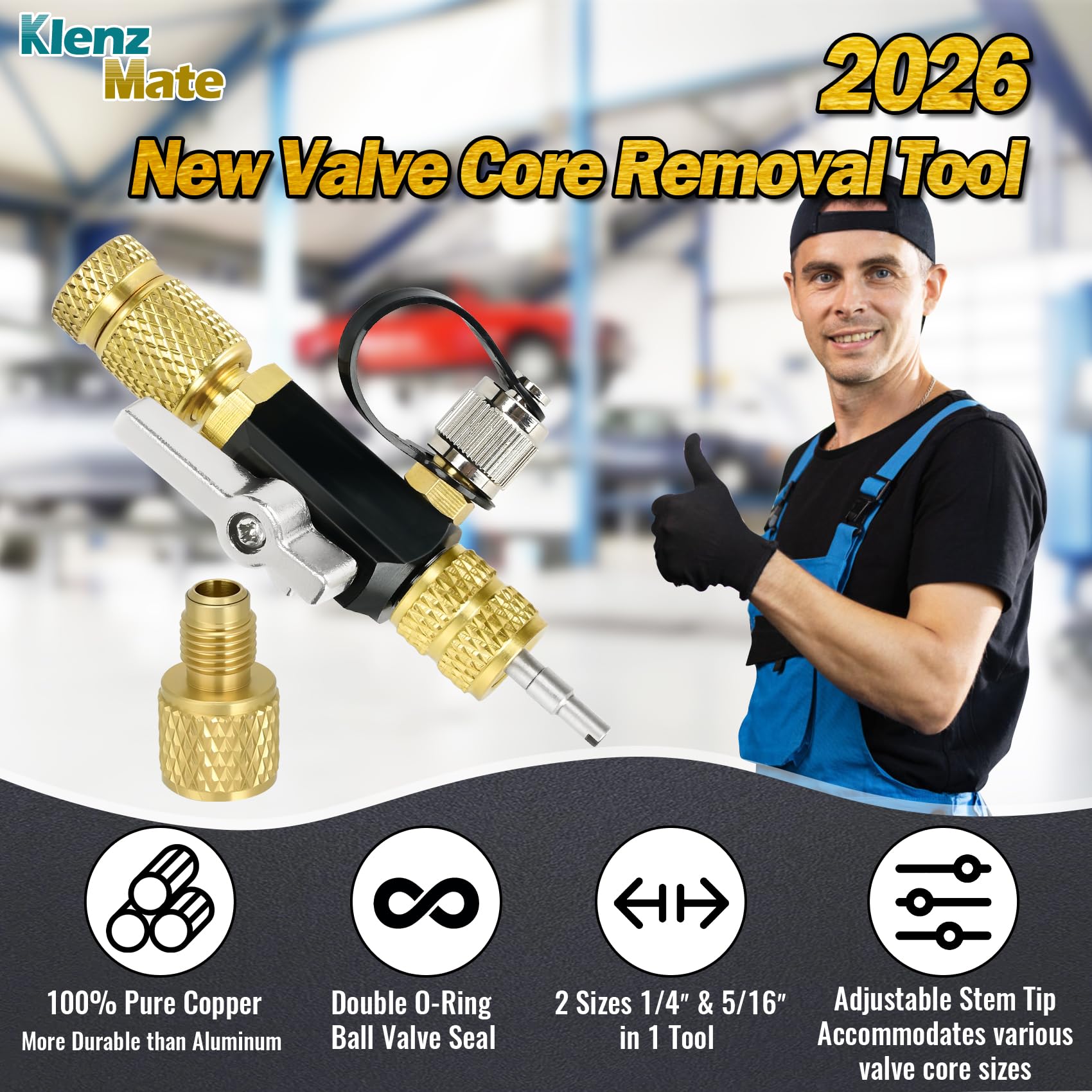KlenzMate tool switches between 1/4 and 5/16 fittings for versatility
