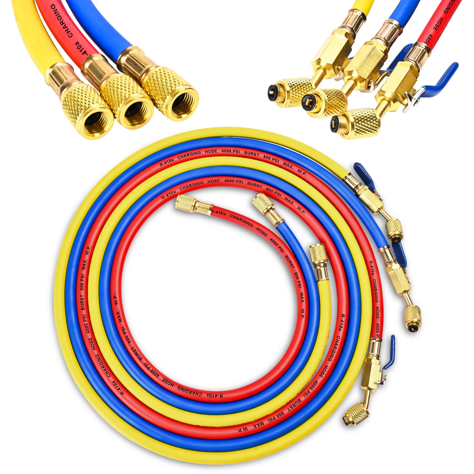 KlenzMate 29985 Plus II red 60-inch refrigerant hose for fast charging